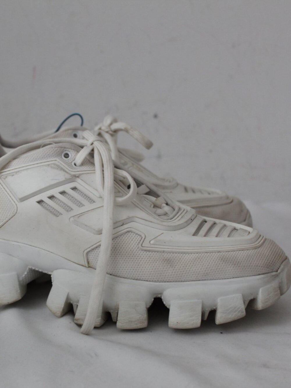 PRADA Cloudburst Thunder Sneakers Trainers Chunky Sole Lace Up White 38.5 - Picture 5 of 11